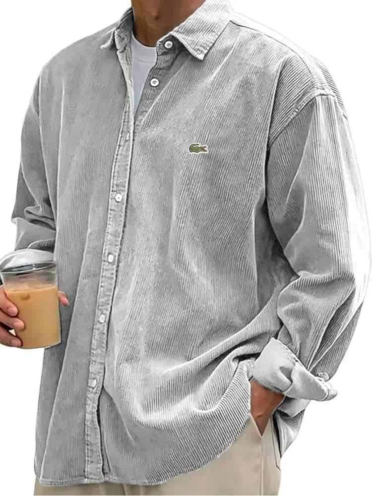 Men's Textured Corduroy - Relaxed Fit Casual Shirt