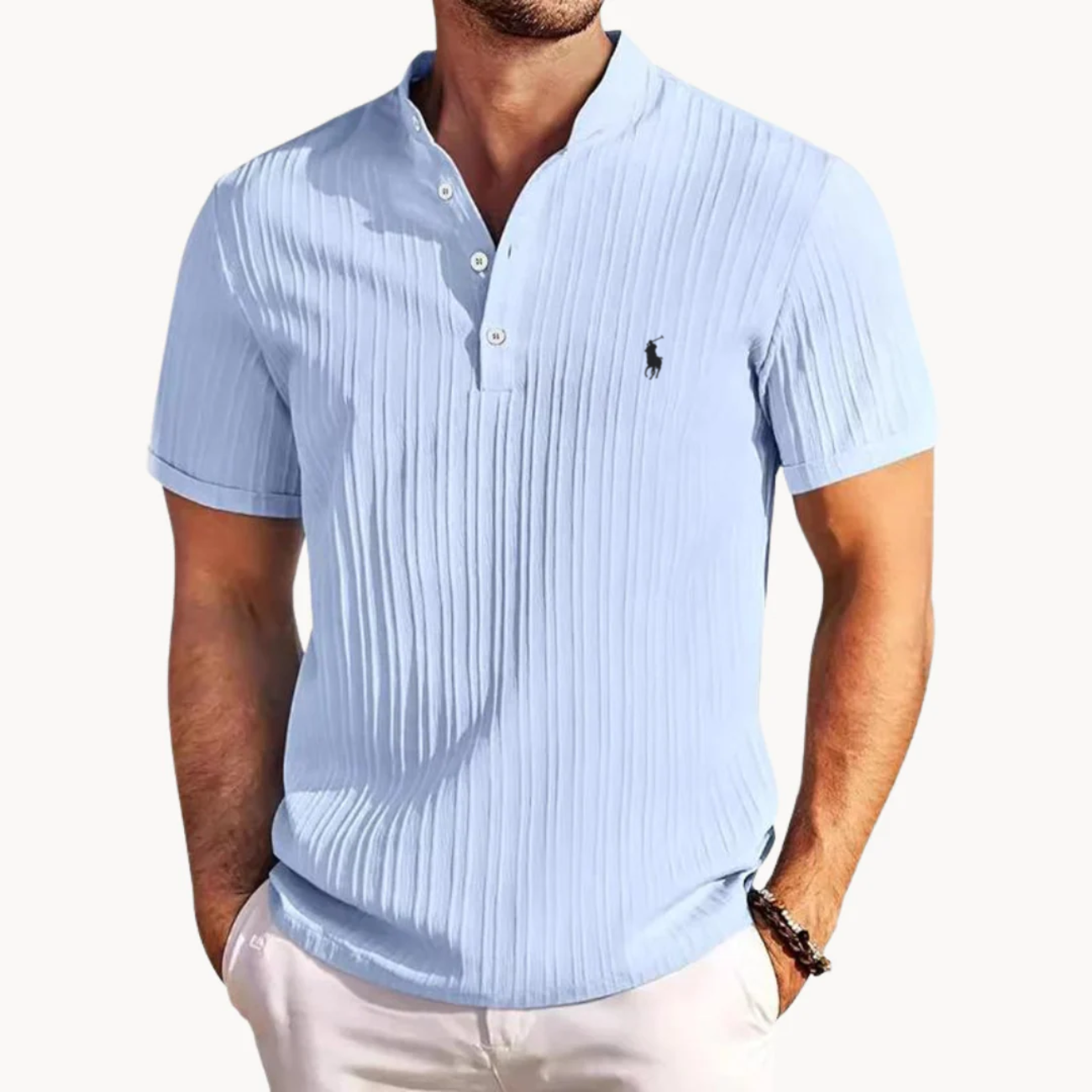 2026 Ribbed Henley Shirt - Clearance Sale