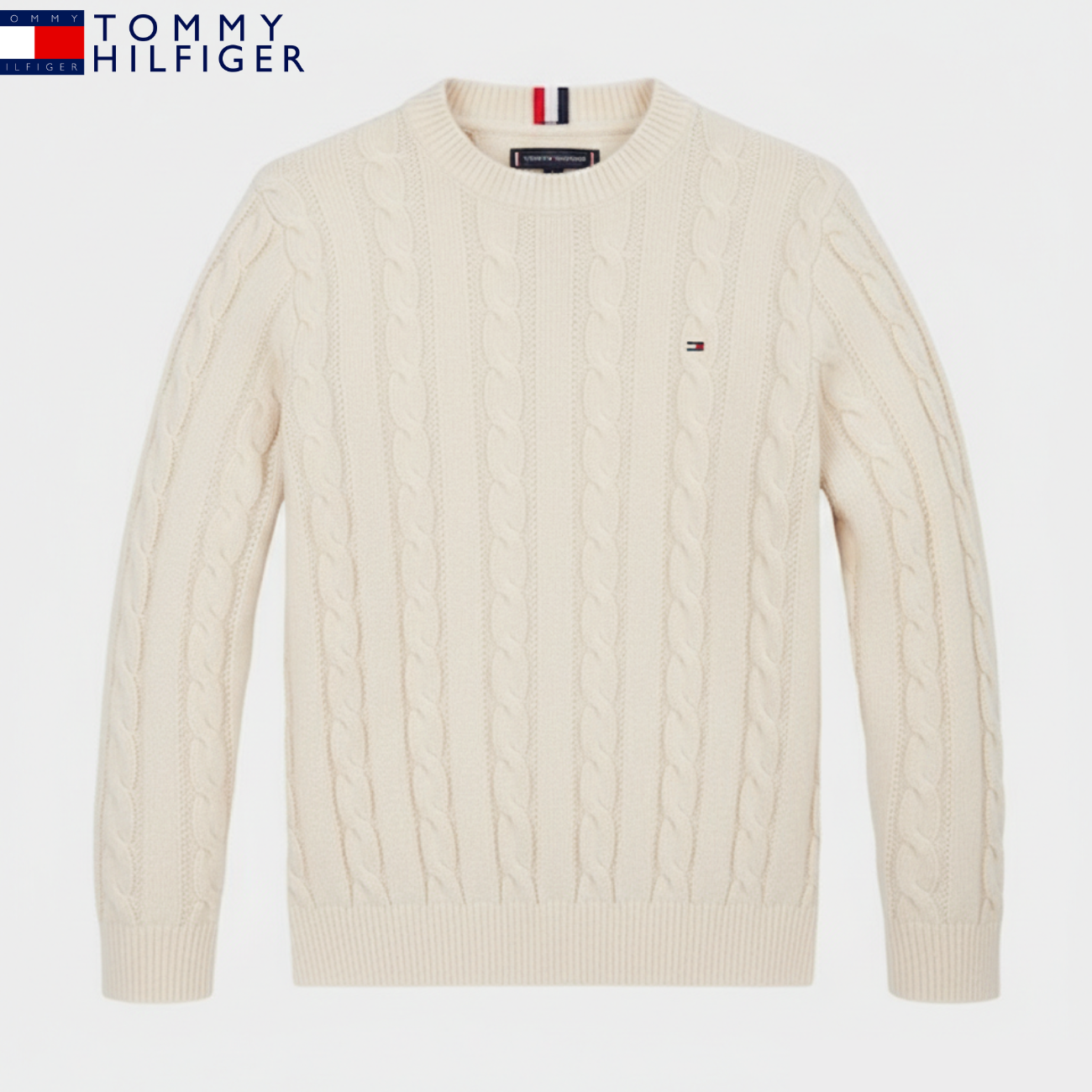 Classic Cable-Knit Crew Sweater || Clearance Sale