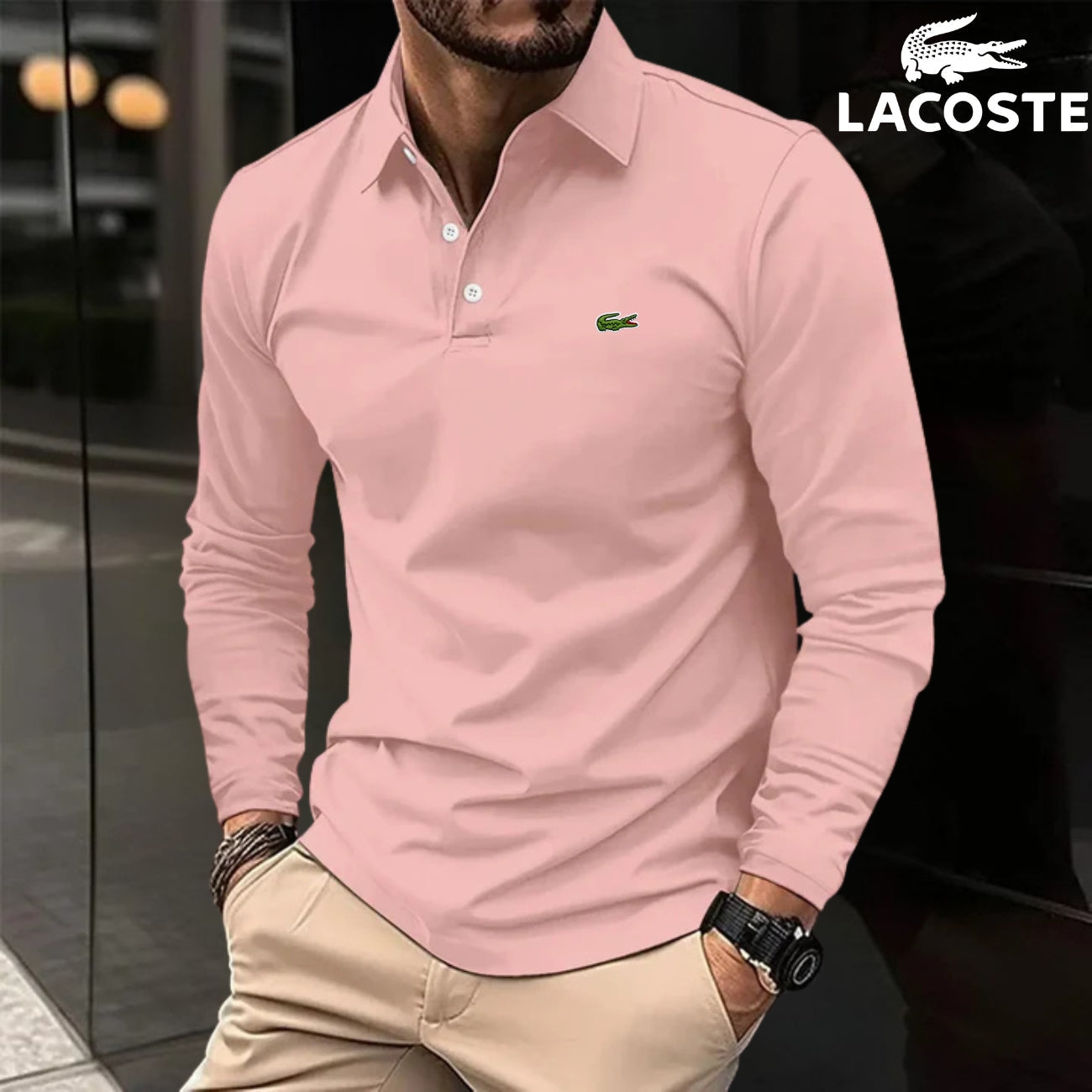 Chic Long-Sleeve Polo || Clearance Sale