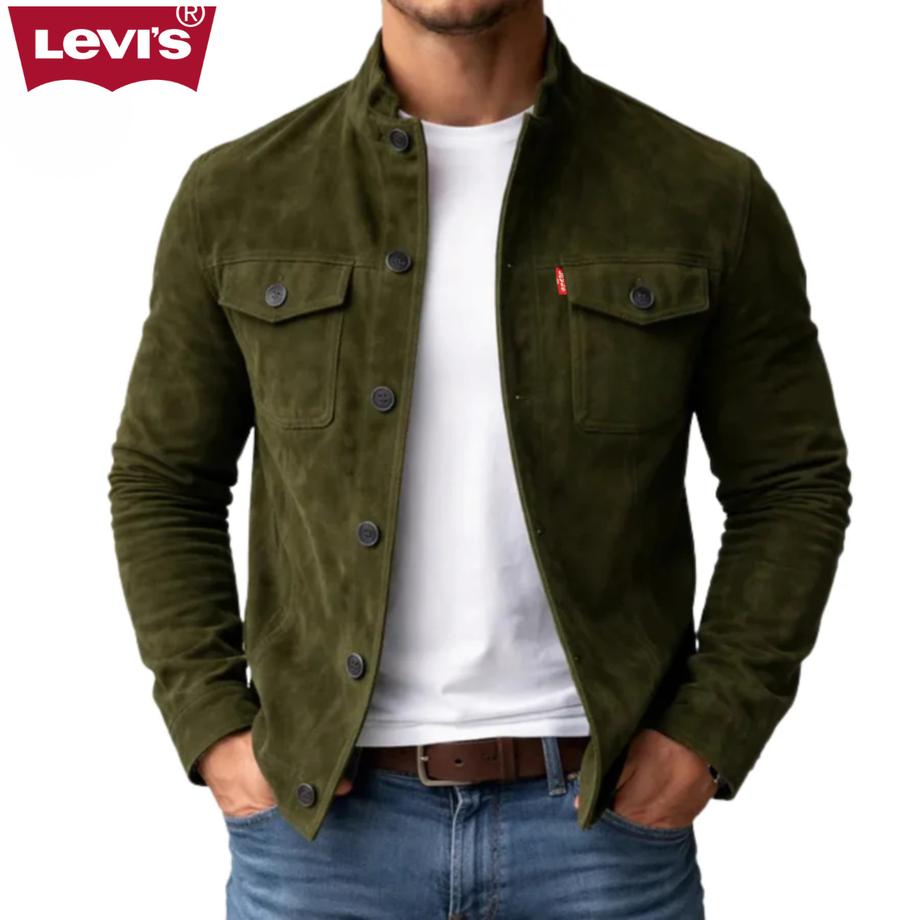 Classic Suede-Style Button Jacket || Clearance Sale