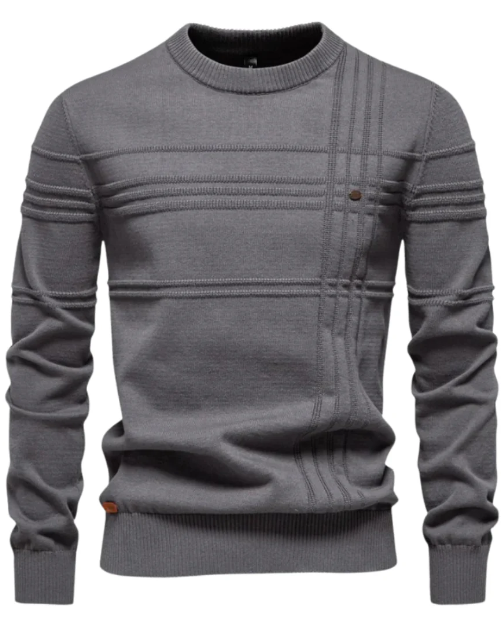 Men's Sweater with Checkered Design