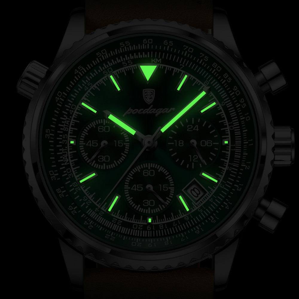 Men's Chronograph Leather Watch - Bellatour