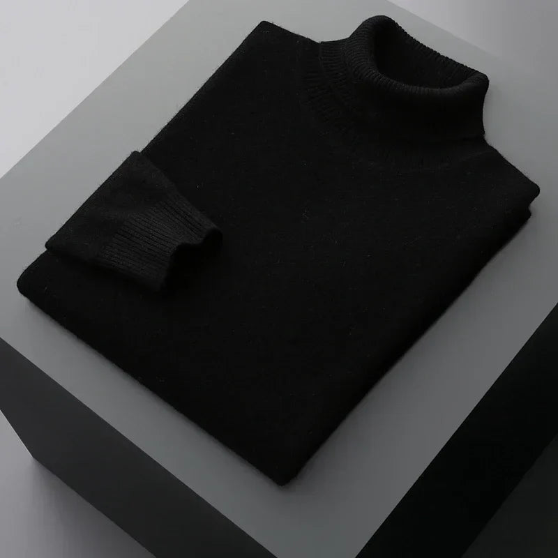 Elegant High Collar in Thick Wool