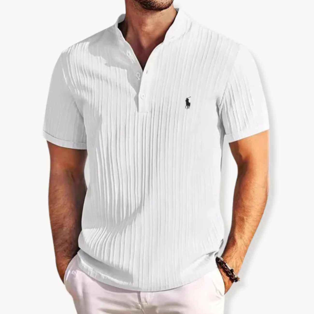 2026 Ribbed Henley Shirt - Clearance Sale