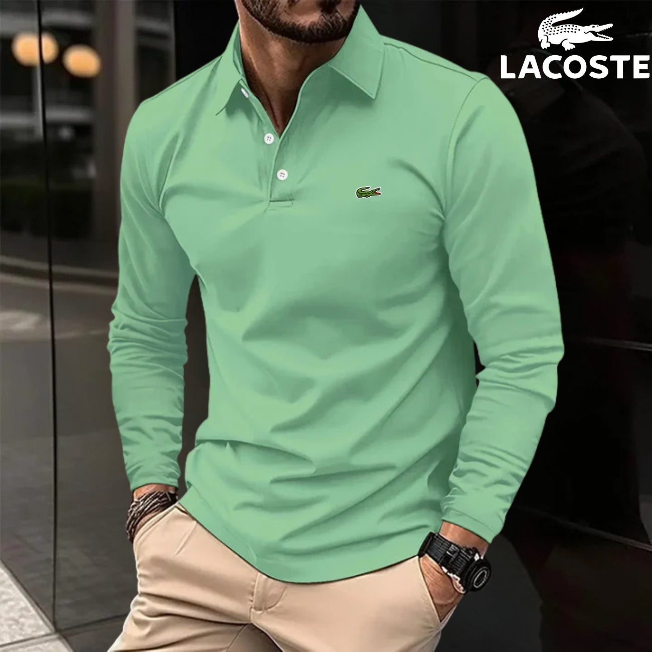 Chic Long-Sleeve Polo || Clearance Sale