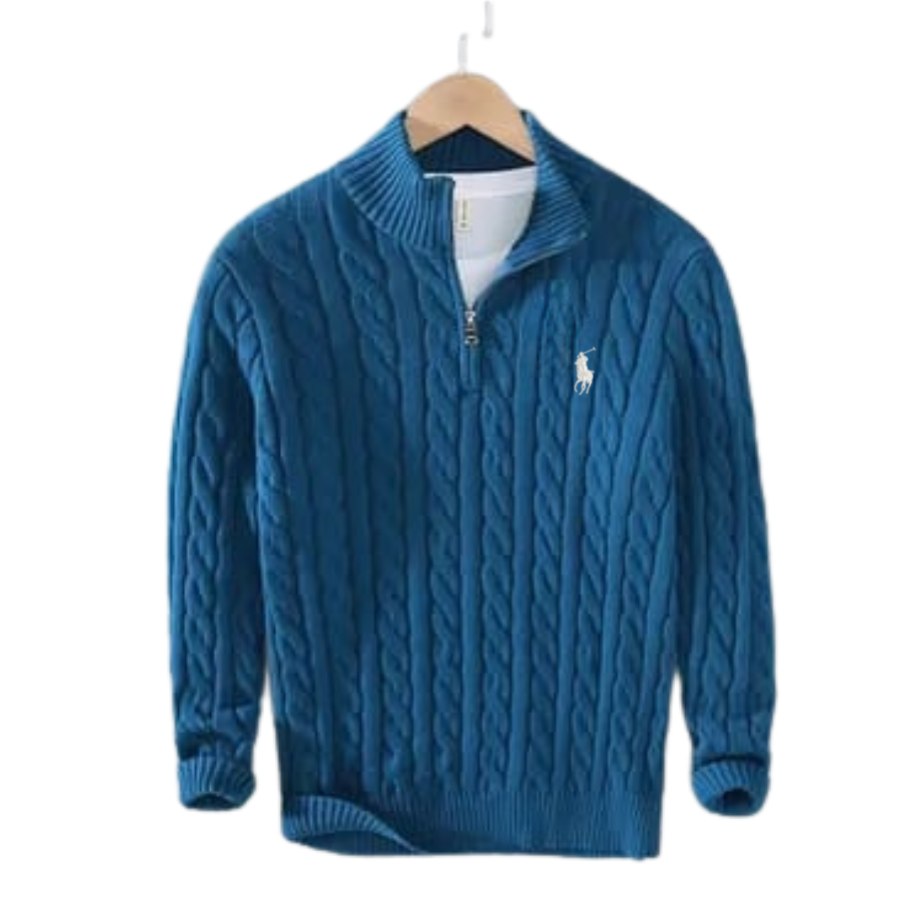 Men's Premium Cable Knit Quarter-Zip Sweater - Clearance Sale