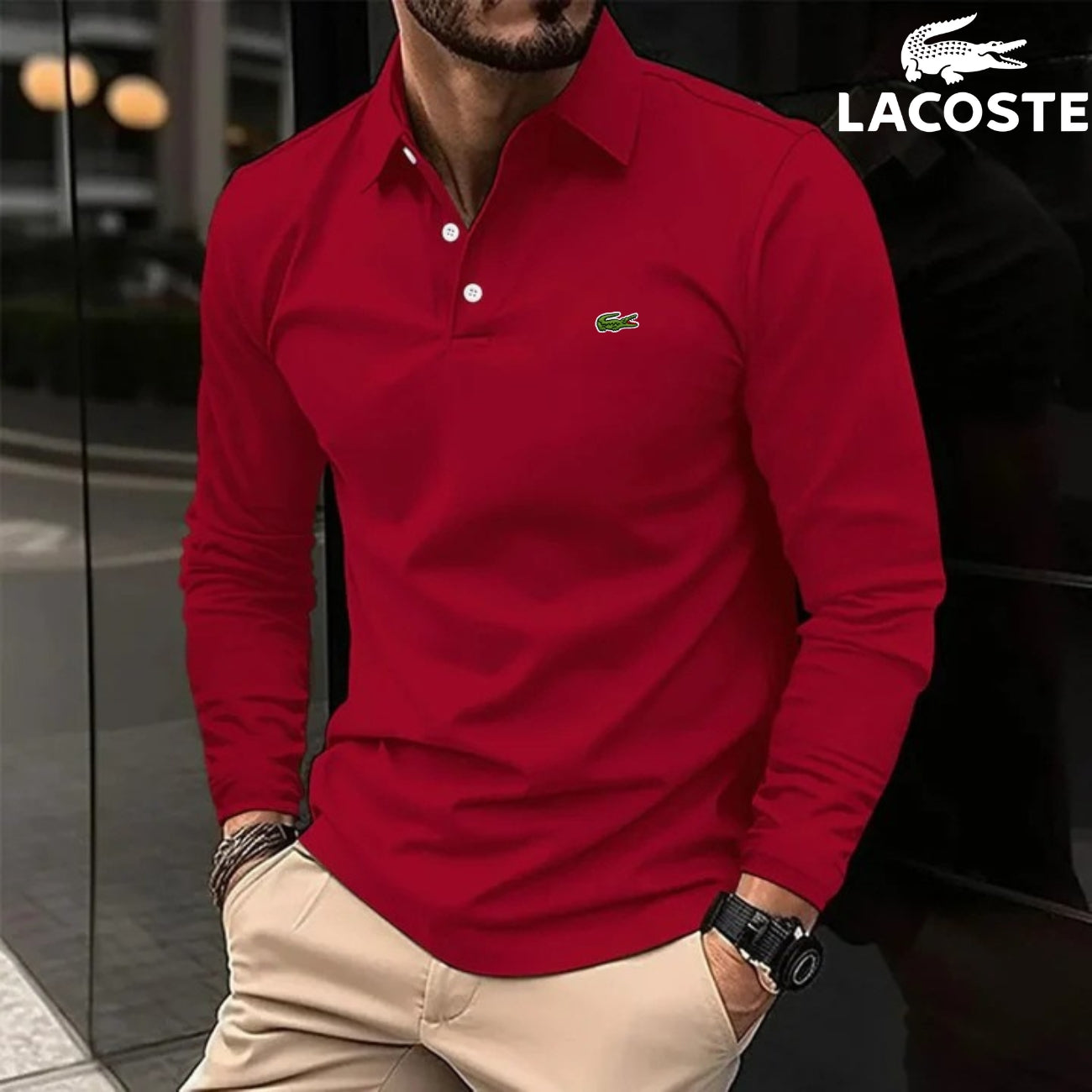 Chic Long-Sleeve Polo || Clearance Sale