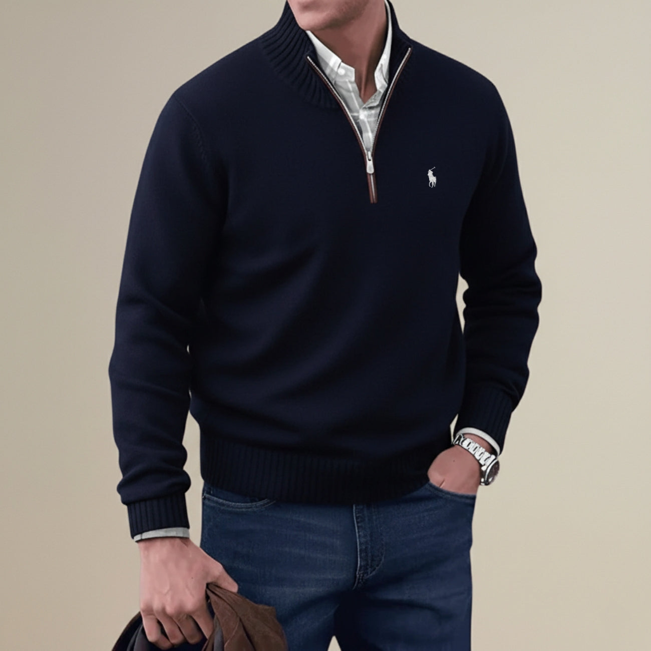 Knitted Half-Zip Sweater - Clearance Sale