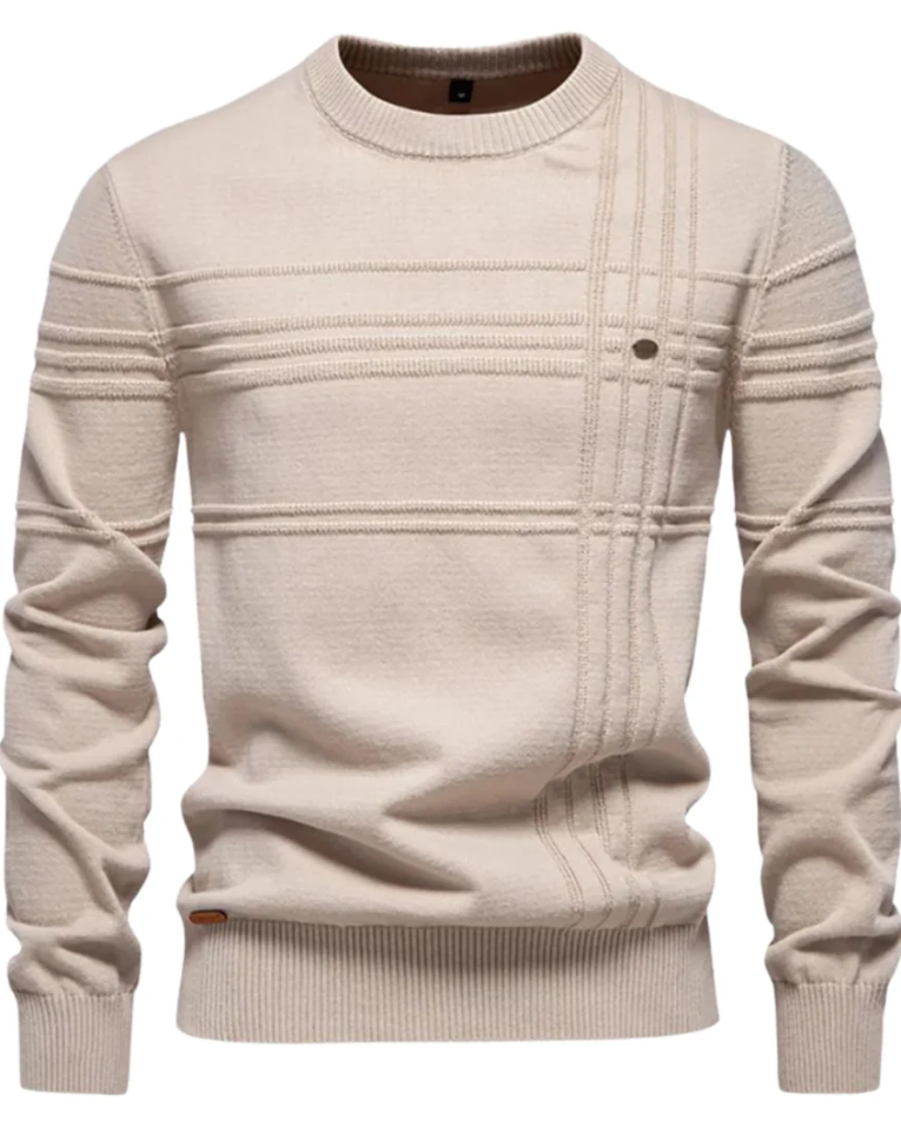 Men's Sweater with Checkered Design