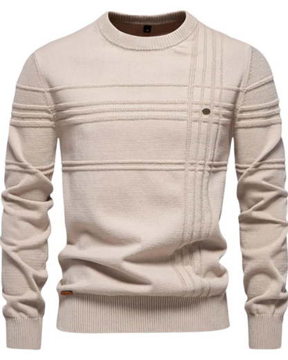 Men's Sweater with Checkered Design