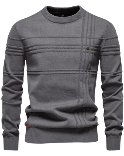 Men's Sweater with Checkered Design