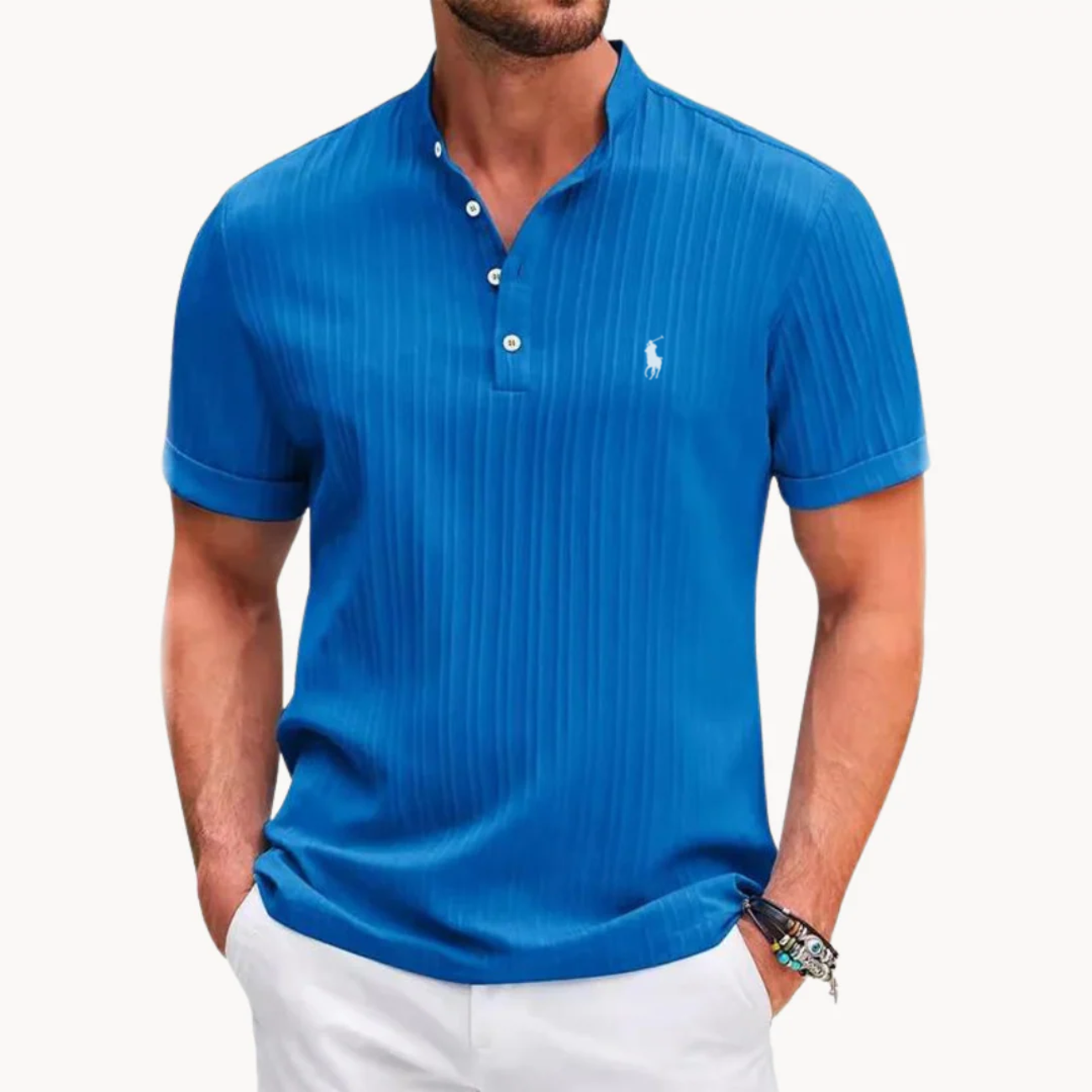 2026 Ribbed Henley Shirt - Clearance Sale