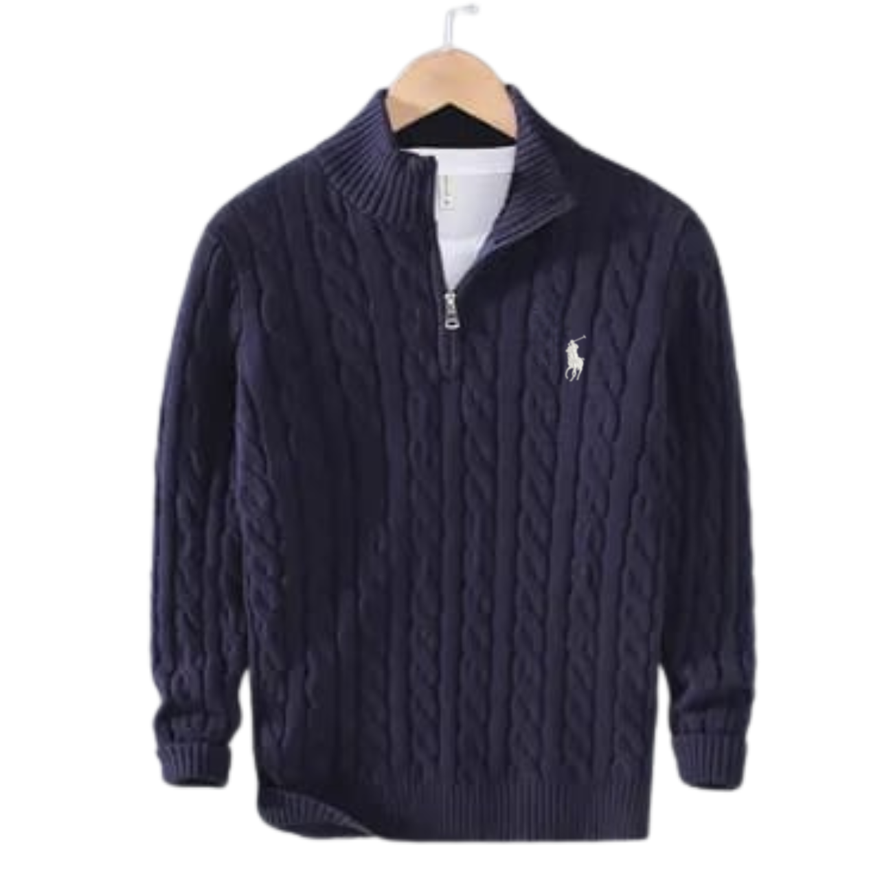 Men's Premium Cable Knit Quarter-Zip Sweater - Clearance Sale