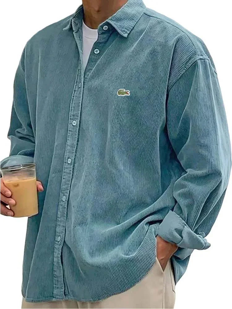 Men's Textured Corduroy - Relaxed Fit Casual Shirt