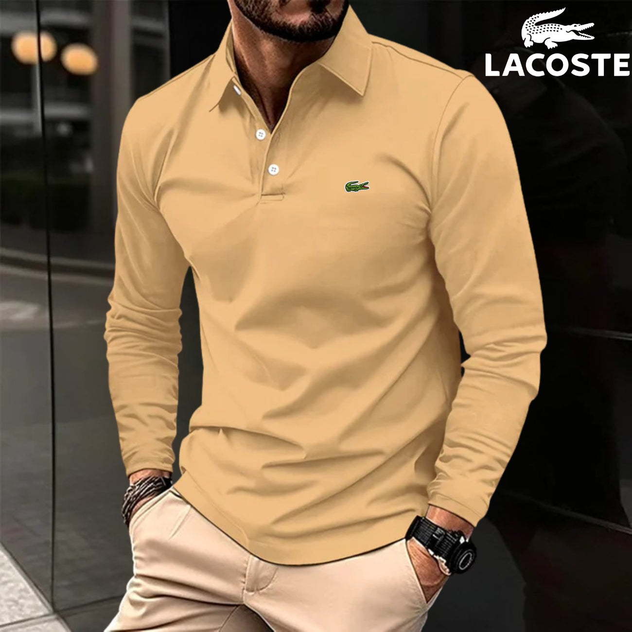 Chic Long-Sleeve Polo || Clearance Sale
