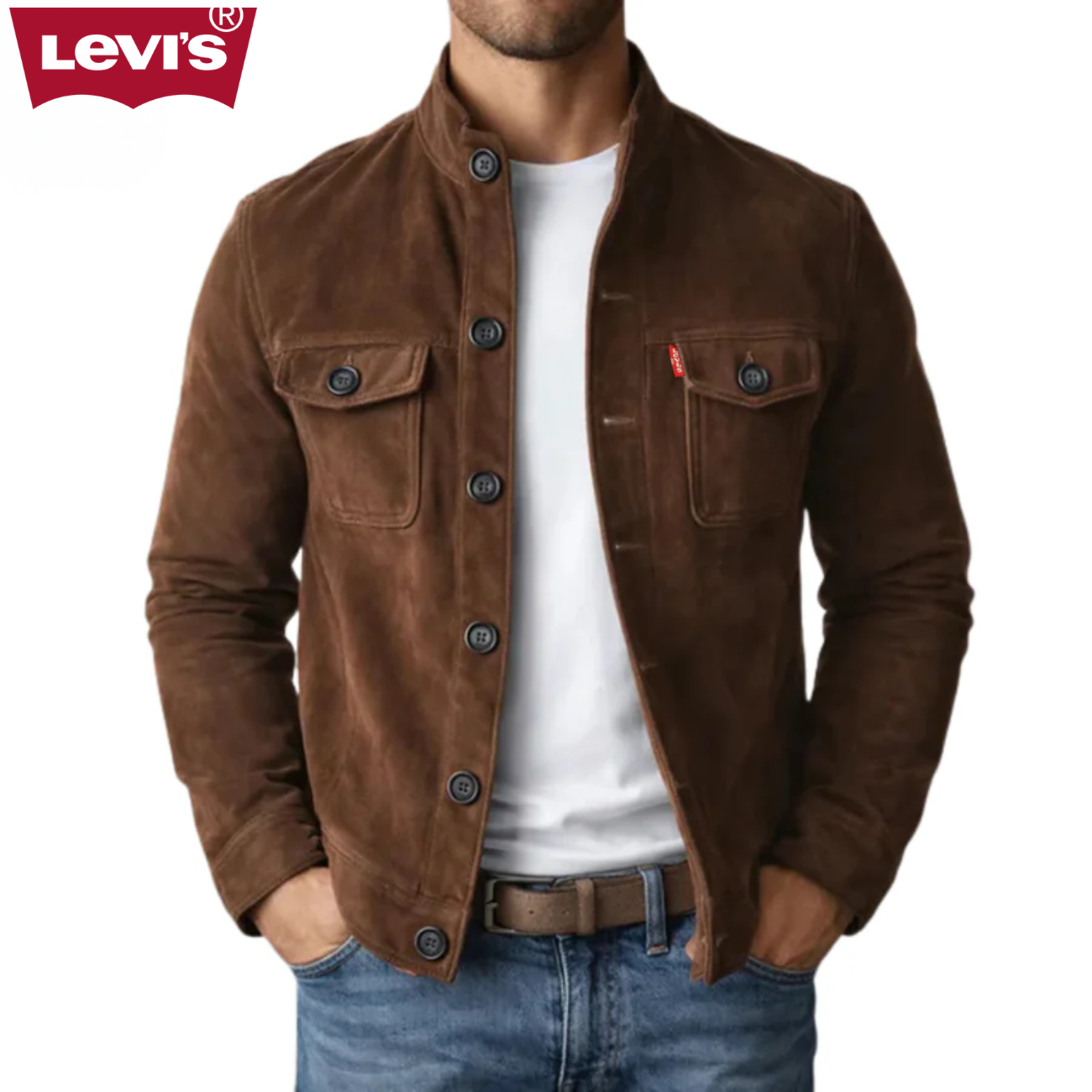 Classic Suede-Style Button Jacket || Clearance Sale
