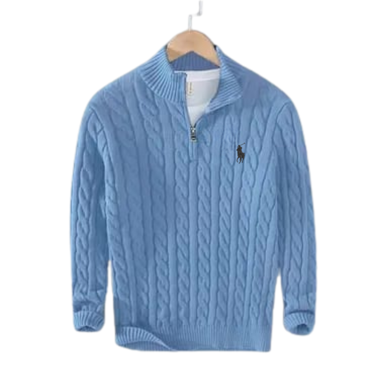 Men's Premium Cable Knit Quarter-Zip Sweater - Clearance Sale