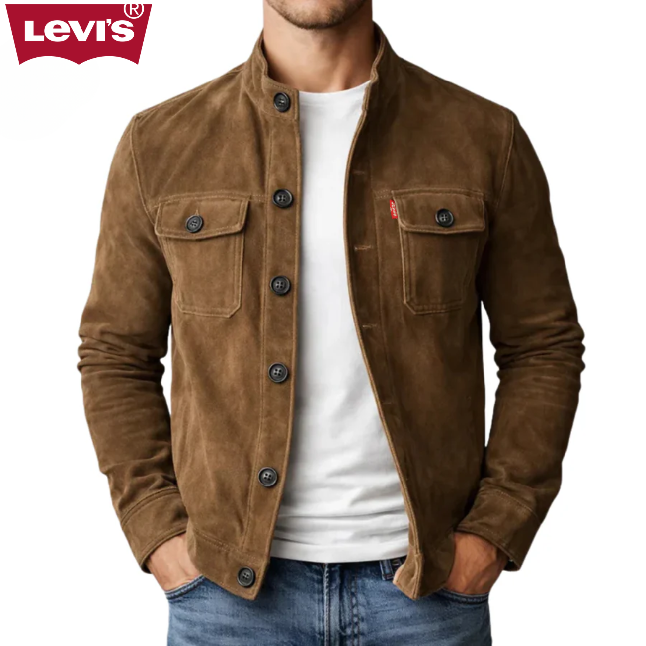 Classic Suede-Style Button Jacket || Clearance Sale