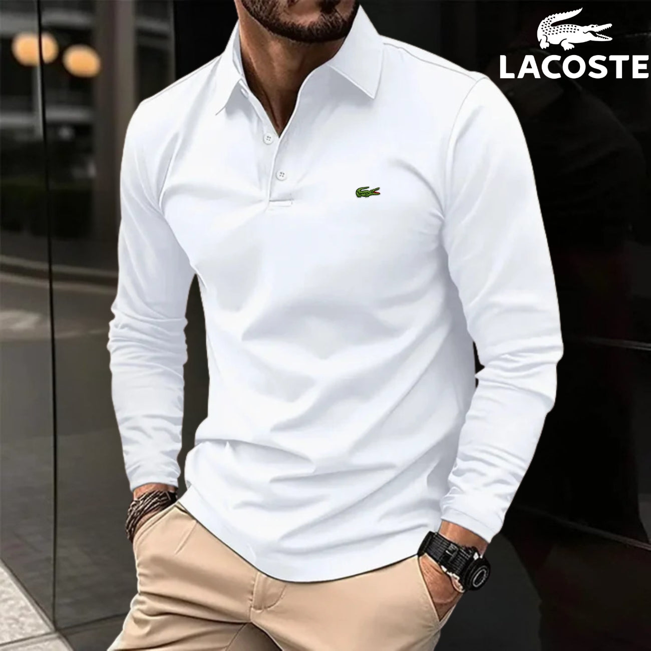 Chic Long-Sleeve Polo || Clearance Sale