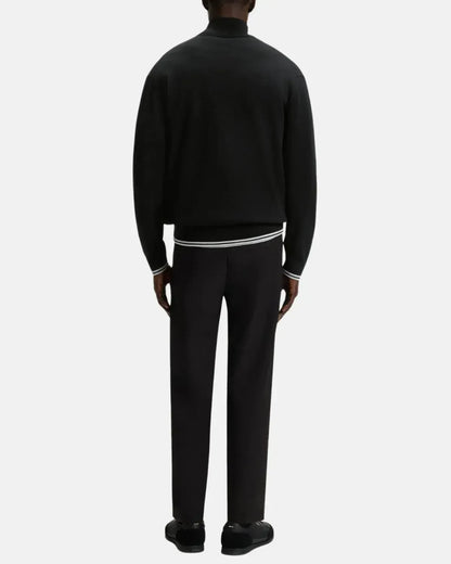 BOSS K-ZONE STRIPE DETAIL 1/4 ZIP KNIT BLACK