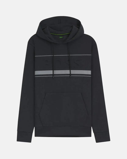BOSS SOODY ZONE EMBOSSED LOGO HOODIE DARK BLUE