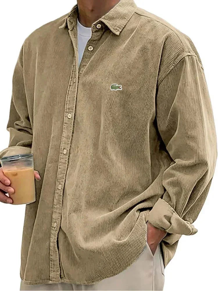 Men's Textured Corduroy - Relaxed Fit Casual Shirt