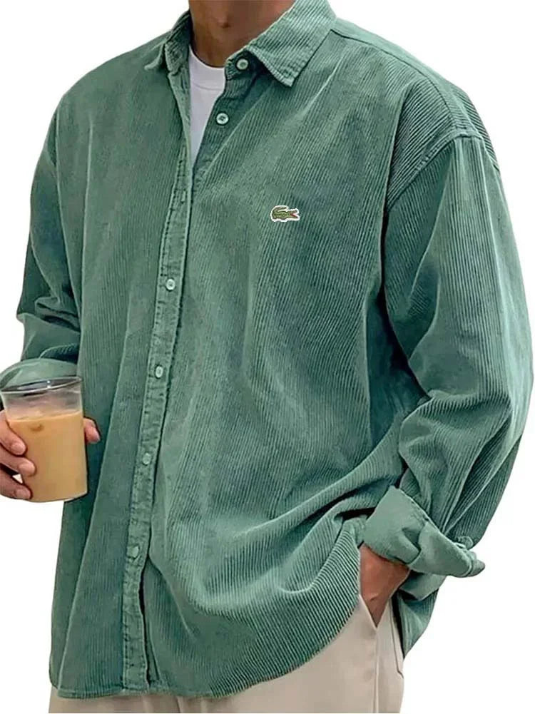 Men's Textured Corduroy - Relaxed Fit Casual Shirt