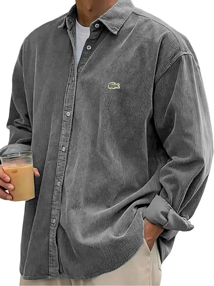 Men's Textured Corduroy - Relaxed Fit Casual Shirt